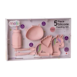 Bowls, Plates & Cutlery*Melii Silicone 5 Piece Feeding Gift Set - Unicorn