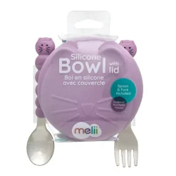 Bowls, Plates & Cutlery|Starting Solids*Melii Silicone Animal Bowl with Lid & Utensils