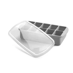 Starting Solids*Melii Silicone Baby Food Freezer Tray with Lid - Luxe Luxe Grey