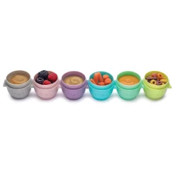 Lunchboxes, Snackboxes & Snack Bags|Starting Solids*Melii Snap & Go Pods 6 Pack - 2 oz Multicolour