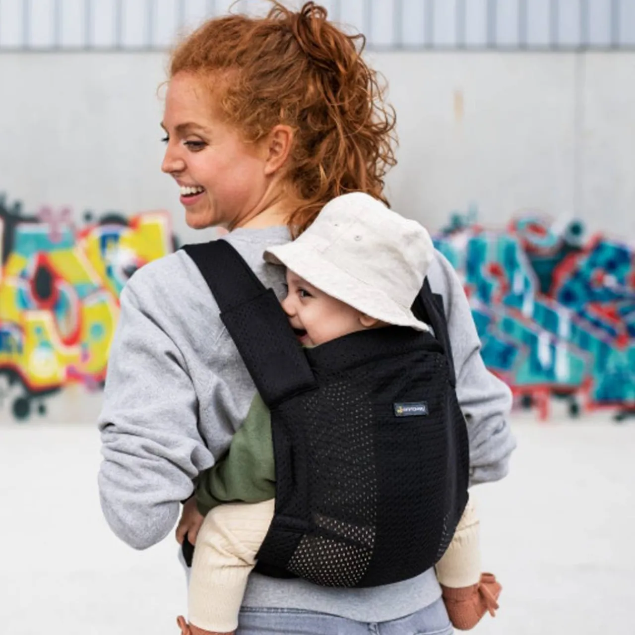 Buckle Carriers*Minimonkey Mesh Baby Carrier - Clearance Black