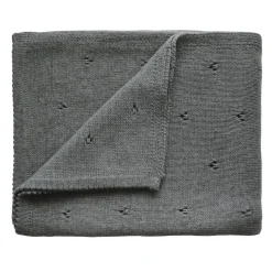 Baby Blankets & Quilts*Mushie Pointelle Knitted Blanket - Clearance Grey Melange