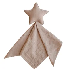 Comforters & Soft Toys*Mushie Star Lovey Blanket - Clearance Natural