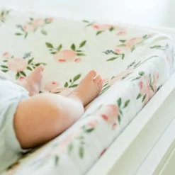 Change Mats & Baskets|Change Tables, Mats & Baskets*Little Unicorn Muslin Change Pad Cover - Discontinued packaging Watercolour Roses