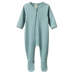 Sleepwear & Pjs*Nature Baby Cotton Rib Dreamlands Zipsuit Powder Blue
