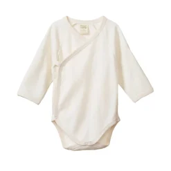 Bodysuits & Singlets*Nature Baby Long Sleeve Kimono Pointelle Bodysuit Natural
