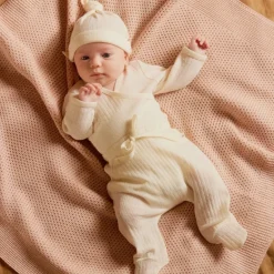 Tops & Pants|Merino Clothing & Sleepwear*Nature Baby Merino Pointelle Footed Romper Natural