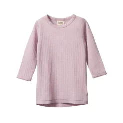 Tops & Pants|Merino Clothing & Sleepwear*Nature Baby Merino Pointelle Long Sleeve Cloud Tee Lilac