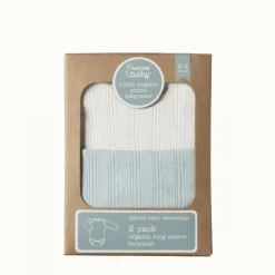 Bodysuits & Singlets*Nature Baby Organic Cotton Derby Rib Bodysuit - 2 pack
