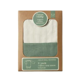 Bodysuits & Singlets*Nature Baby Organic Cotton Derby Rib Bodysuit - 2 pack
