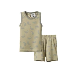 Sleepwear & Pjs*Nature Baby Organic Cotton Singlet Pyjama Set Chameleon Moss Print