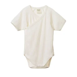 Bodysuits & Singlets*Nature Baby Short Sleeve Kimono Pointelle Bodysuit Natural
