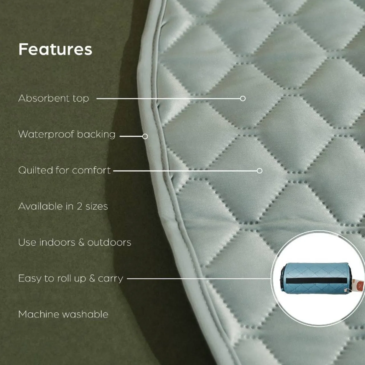 Rugs & Play Mats*Nestling Medium Waterproof Quilted Play Mat