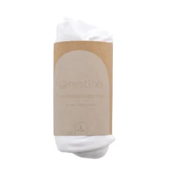 Moses Basket Bedding*Nestling Moses Basket Jersey Fitted Sheet - 2PK - 73 x 34cm White