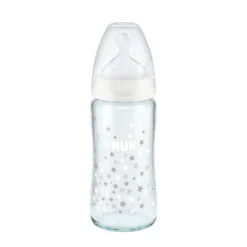 Bottles & Teats*Nuk First Choice Glass Bottle Wide Neck White
