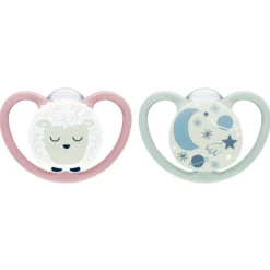 Dummies & Accessories*Nuk Space Night Soother 2 Pack