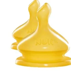 Bottles & Teats*Nuk Wide Neck Latex Teat - Medium Hole - 2pk