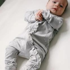 Sleepwear & Pjs*The Sleep Store Organic Cotton Ruffle Zip Suit - Clearance Berry Dot