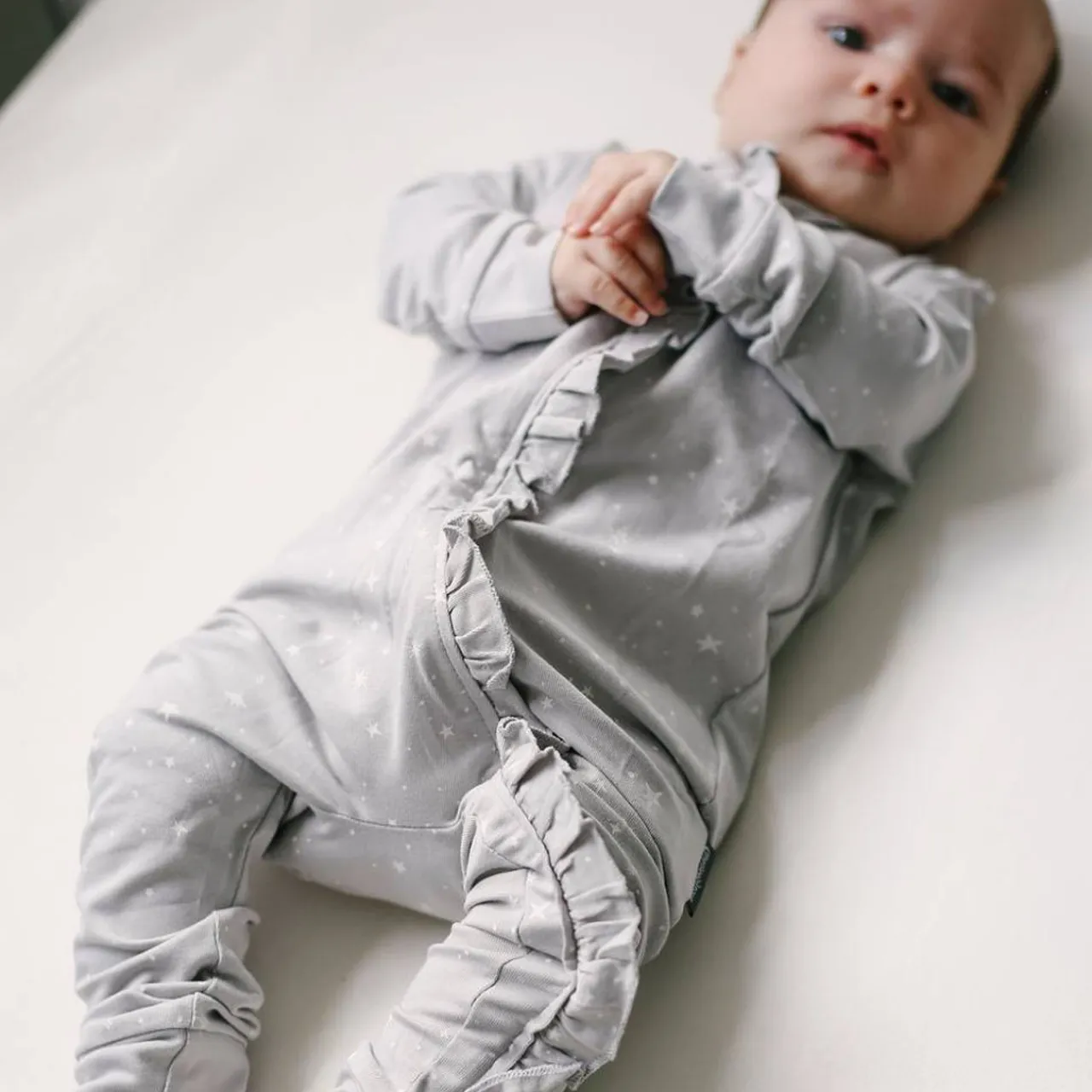 Sleepwear & Pjs*The Sleep Store Organic Cotton Ruffle Zip Suit - Clearance Berry Dot