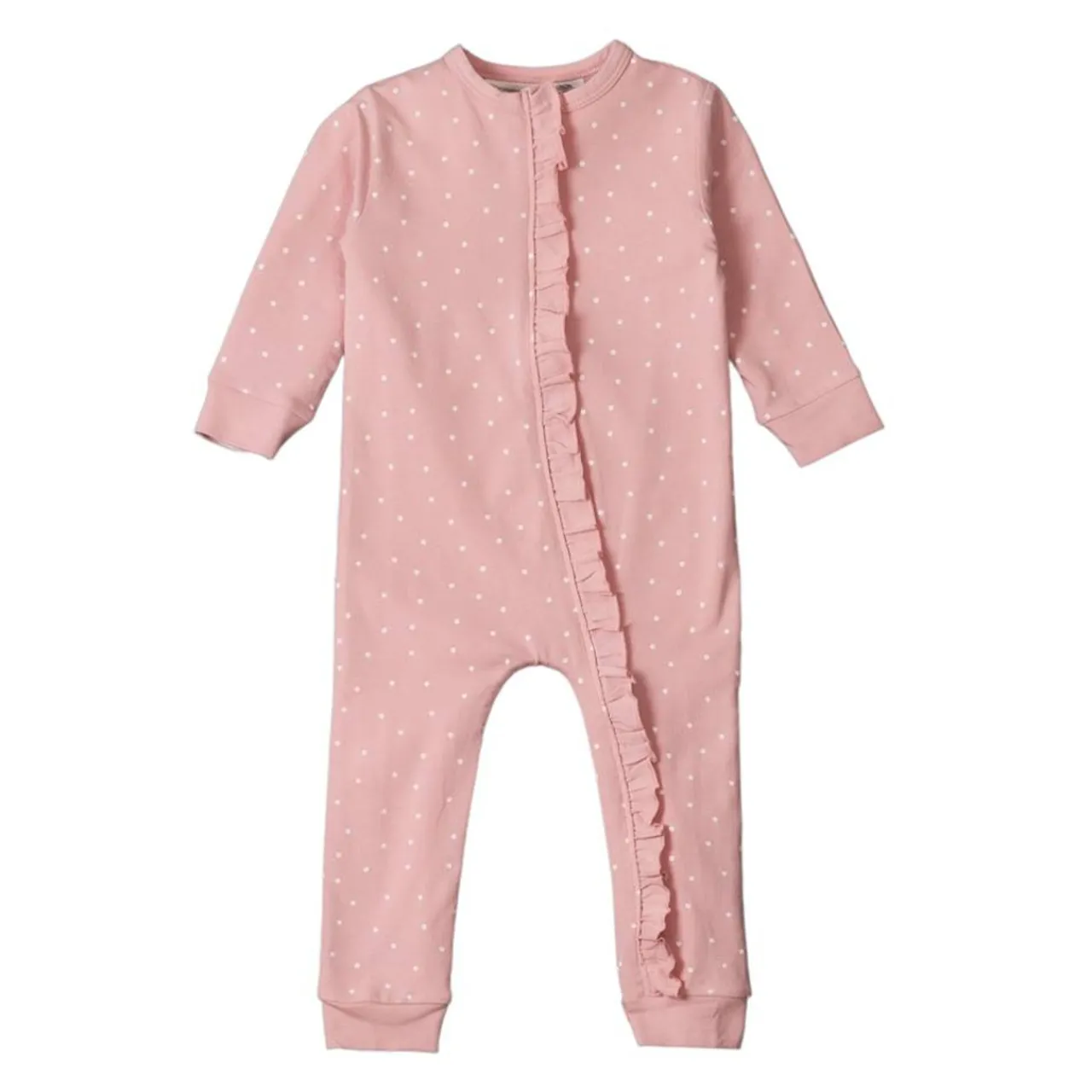 Sleepwear & Pjs*The Sleep Store Organic Cotton Ruffle Zip Suit - Clearance Berry Dot