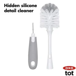 Cleaning & Sterilising*OXO Tot Bottle Brush with Detail Cleaner & Stand Grey