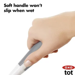 Cleaning & Sterilising*OXO Tot Bottle Brush with Detail Cleaner & Stand Grey