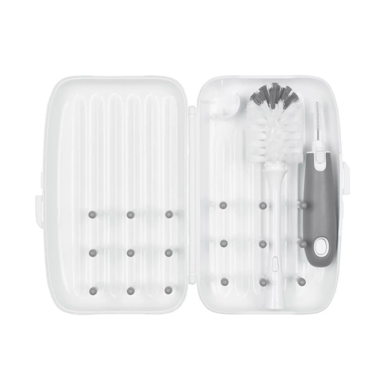 Cleaning & Sterilising*OXO Tot On the Go Drying Rack & Bottle Brush Grey