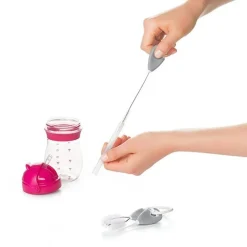 Cleaning & Sterilising*OXO Tot Straw & Sippy Cup Top Cleaning Set Grey