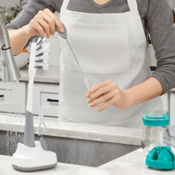 Cleaning & Sterilising*OXO Tot Water Bottle & Straw Cup Cleaning Set Grey