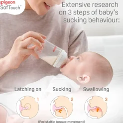 Bottles & Teats*Pigeon Baby Pigeon SoftTouch Wide Neck Bottle Glass