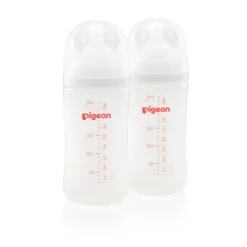 Bottles & Teats*Pigeon Baby Pigeon SoftTouch Wide Neck Bottle PP Twin Pack