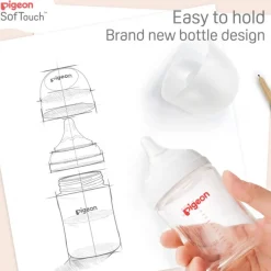 Bottles & Teats*Pigeon Baby Pigeon SoftTouch Wide Neck Bottle PP Twin Pack