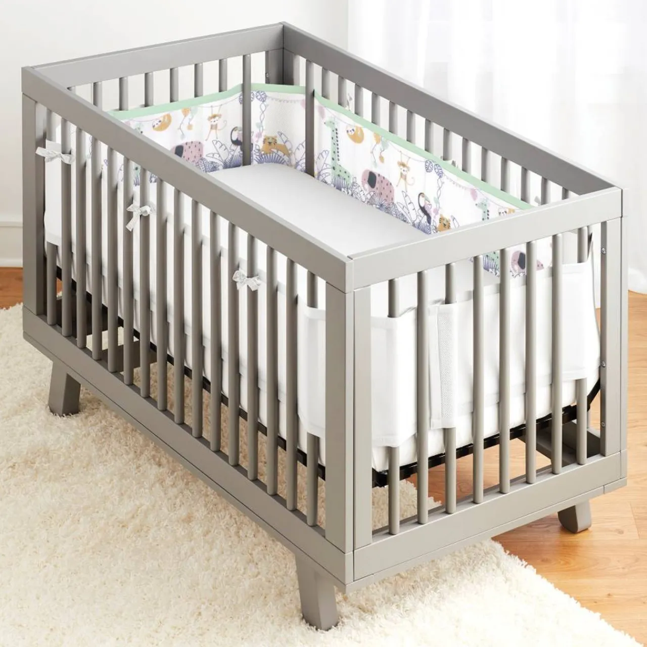 Safe Sleep*BreathableBaby Print Breathable Mesh Cot Liner - 4 Sides