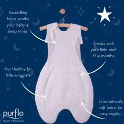 Fitted Swaddles*Purflo 2.5 tog Swaddle to Sleep Bag - All Seasons