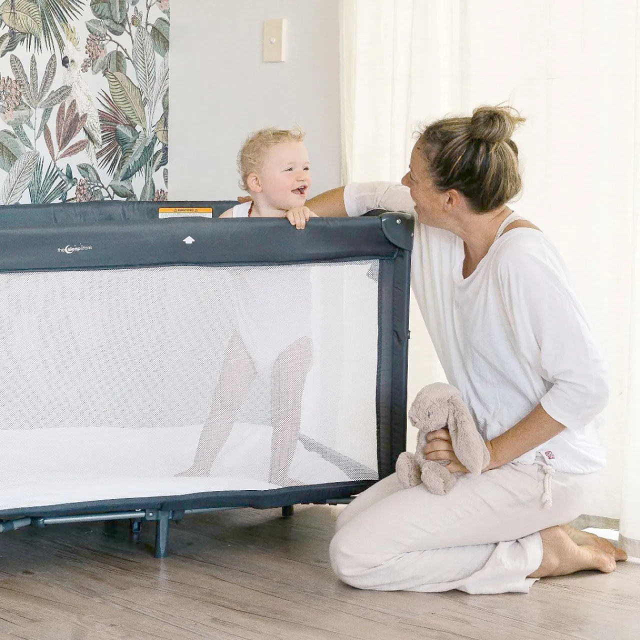 Travel Cots & Beds|Cots*The Sleep Store Quest Portacot with Bassinet - Grey