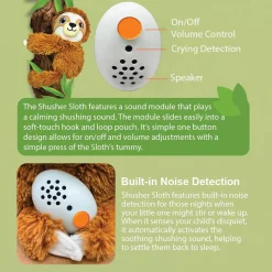 Comforters & Soft Toys|White Noise*Baby Shusher Shusher Sloth by - Plush Soothing Companion