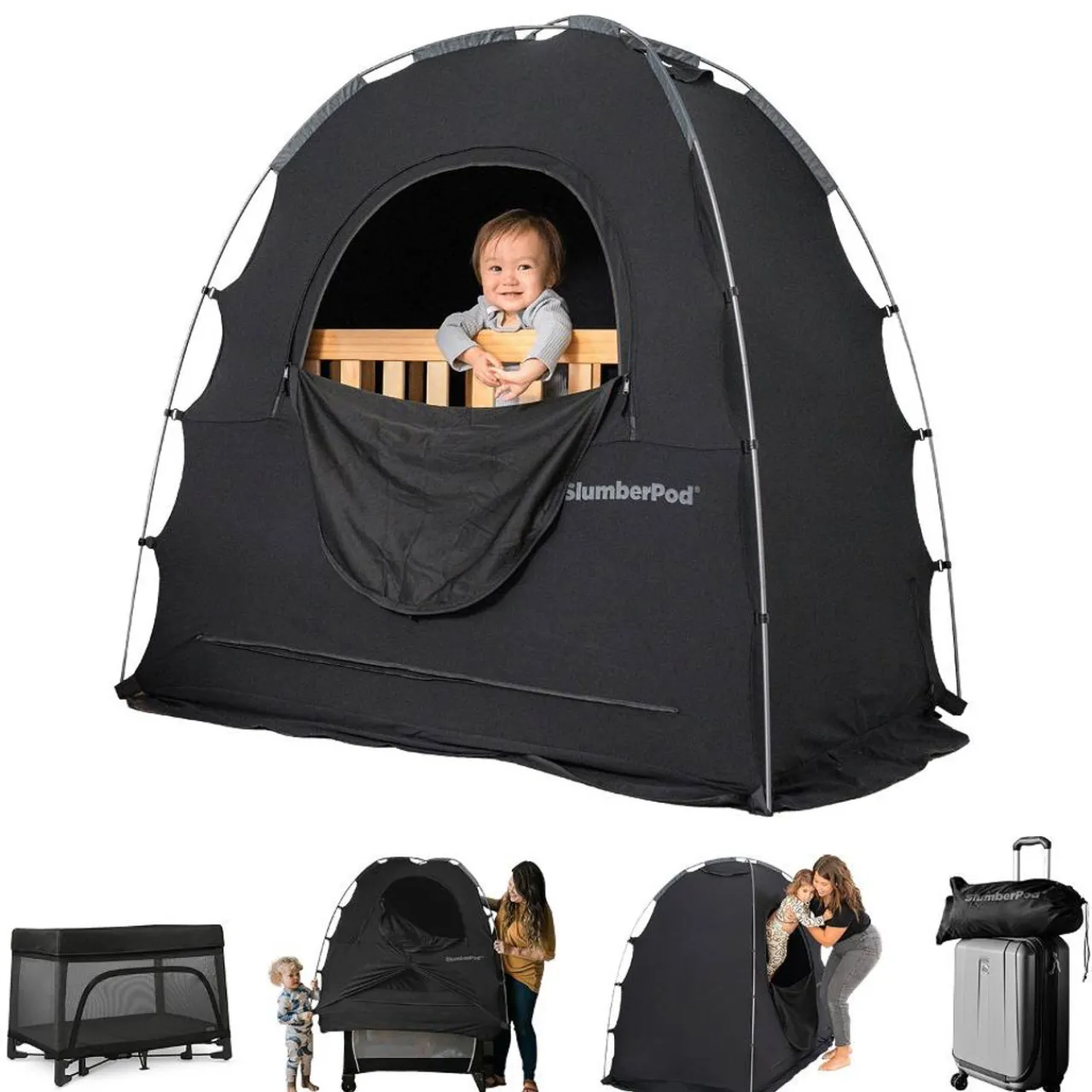 Shade & Blackout Blinds|Blackout & Travel Shade*Slumberpod out Sleep Tent for a Travel Cot, Cot or Air Mattress Black