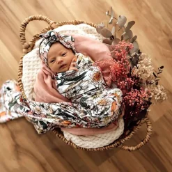 Accessories|Stretch Swaddles/Wraps*Snuggle Hunny Baby Jersey Wrap & Topknot Set