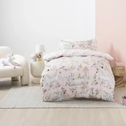 Duvet Inners & Covers*Squiggles Cotton Duvet Cover Set - Unicorn Blossom