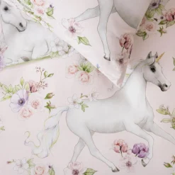 Duvet Inners & Covers*Squiggles Cotton Duvet Cover Set - Unicorn Blossom