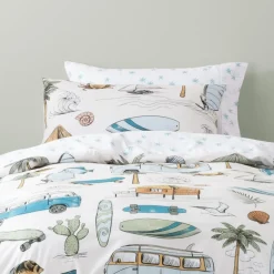 Duvet Inners & Covers*Squiggles Cotton Duvet Cover Set - Gone Surfing