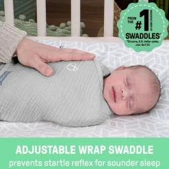 Fitted Swaddles*SwaddleMe by Ingenuity Muslin Original Stage 1 1.5 tog Swaddle 1pk