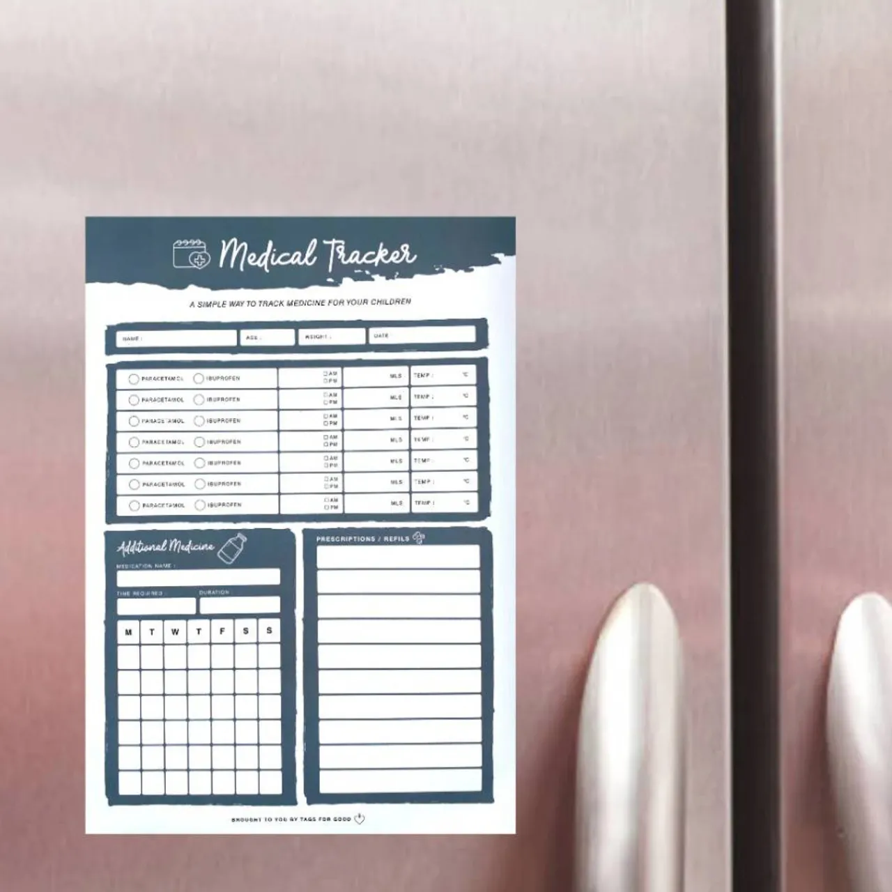 Baby Care*Tags For Good Medical Tracker Fridge Magnet