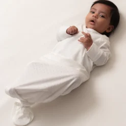 Sleepwear & Pjs|Premature Baby Clothing*The Sleep Store Organic Cotton Pointelle Kimono Gown Cream