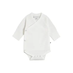 Bodysuits & Singlets|Premature Baby Clothing*The Sleep Store Organic Cotton Pointelle Kimono Long Sleeve Bodysuit Cream