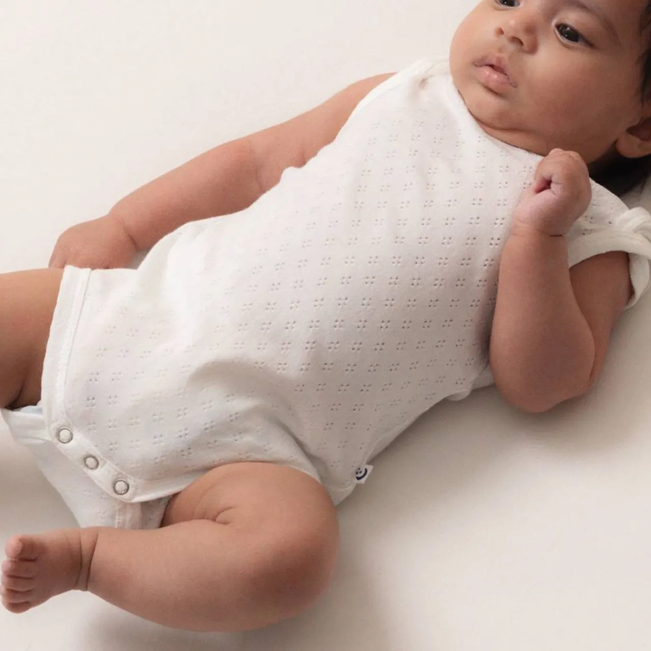 Bodysuits & Singlets|Premature Baby Clothing*The Sleep Store Organic Cotton Pointelle Singletsuit Cream