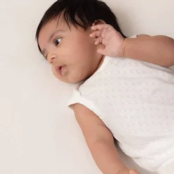 Bodysuits & Singlets|Premature Baby Clothing*The Sleep Store Organic Cotton Pointelle Singletsuit Cream