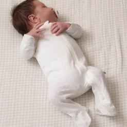 Sleepwear & Pjs|Premature Baby Clothing*The Sleep Store Organic Cotton Pointelle Footed Zipsuit Cream
