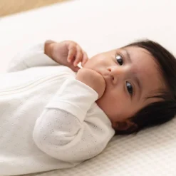 Sleepwear & Pjs|Premature Baby Clothing*The Sleep Store Organic Cotton Pointelle Footed Zipsuit Cream