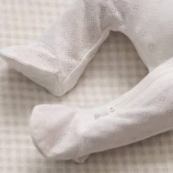 Sleepwear & Pjs|Premature Baby Clothing*The Sleep Store Organic Cotton Pointelle Footed Zipsuit Cream